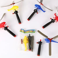HKM-162131 Children's Handle Cable Helicopter Flying Toy - Outdoor Plastic Dragonfly Plane