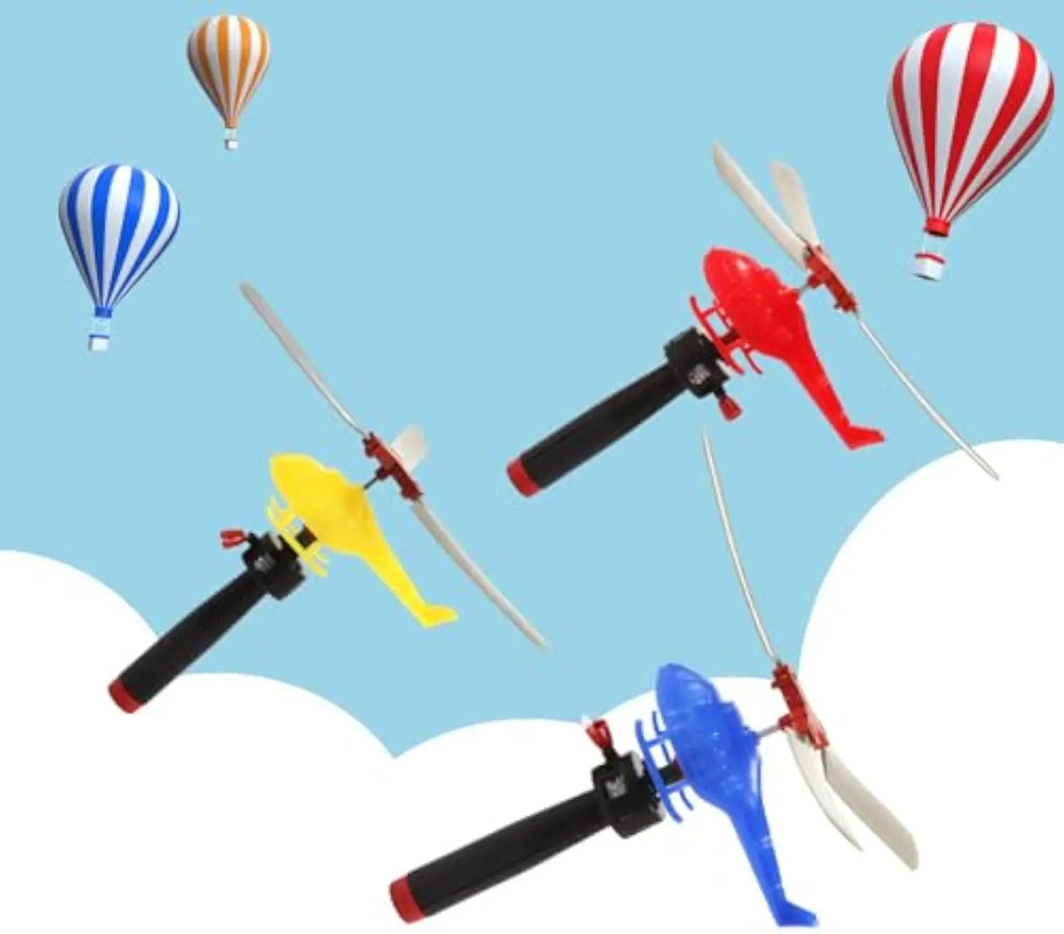 HKM-162131 Children's Handle Cable Helicopter Flying Toy - Outdoor Plastic Dragonfly Plane