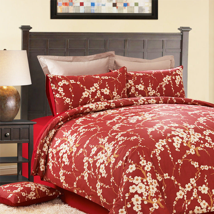 HKM-162259 Plant Flower Reactive Printed Cotton Sheets - 100% Pure Cotton Bedding Fabric
