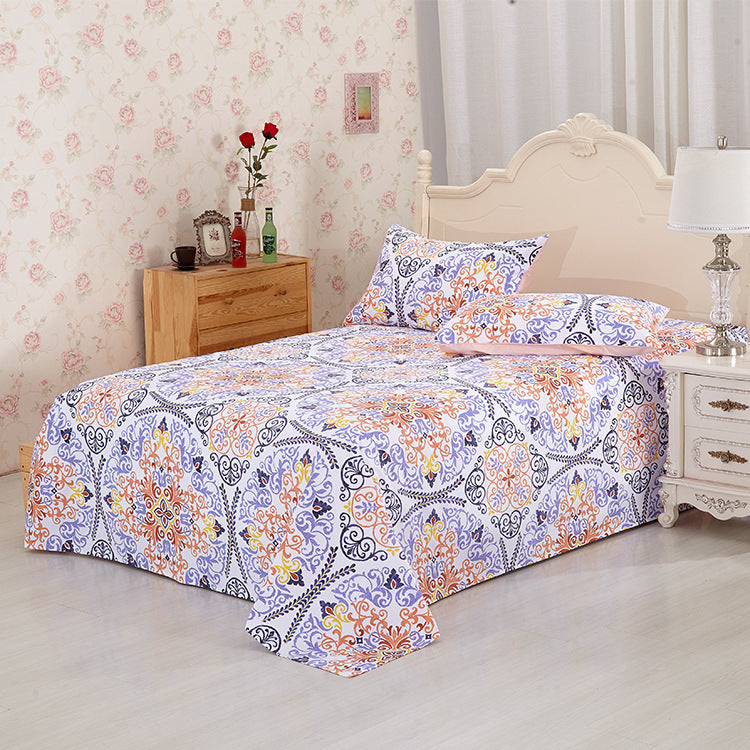 HKM-162259 Plant Flower Reactive Printed Cotton Sheets - 100% Pure Cotton Bedding Fabric
