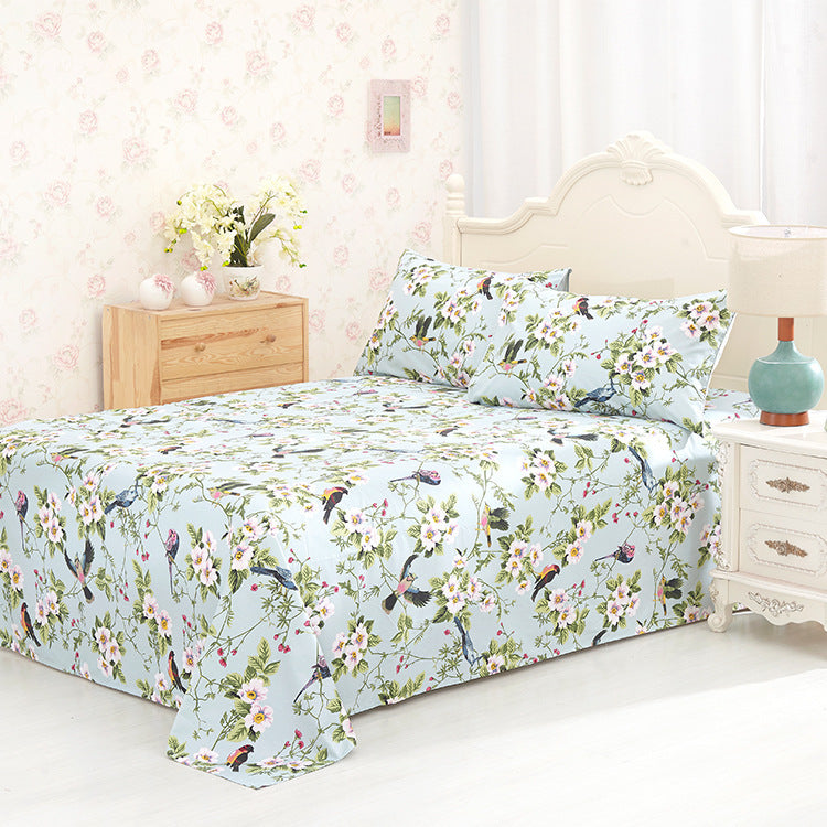 HKM-162259 Plant Flower Reactive Printed Cotton Sheets - 100% Pure Cotton Bedding Fabric