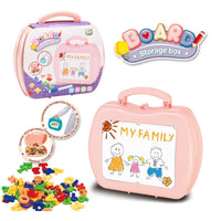 HKM-162323 Early Educational Spelling Game with Letter Storage Box – Montessori-Inspired Building Blocks Set for Kids