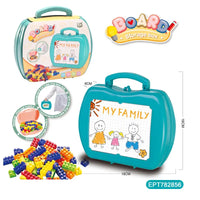 HKM-162323 Early Educational Spelling Game with Letter Storage Box – Montessori-Inspired Building Blocks Set for Kids