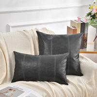 HKM-162387 Stylish Brown and Black Striped Decorative Pillow Cover for Home Living Room