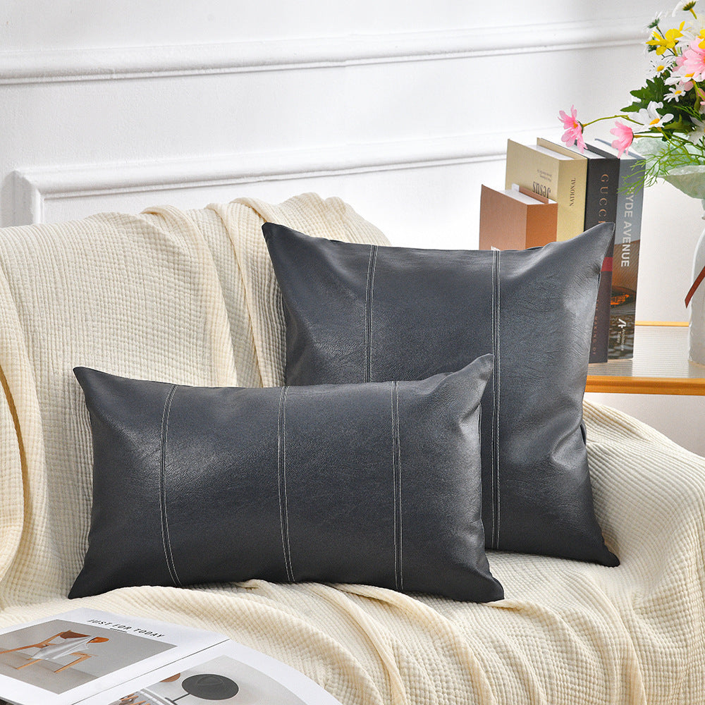 HKM-162387 Stylish Brown and Black Striped Decorative Pillow Cover for Home Living Room