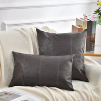HKM-162387 Stylish Brown and Black Striped Decorative Pillow Cover for Home Living Room