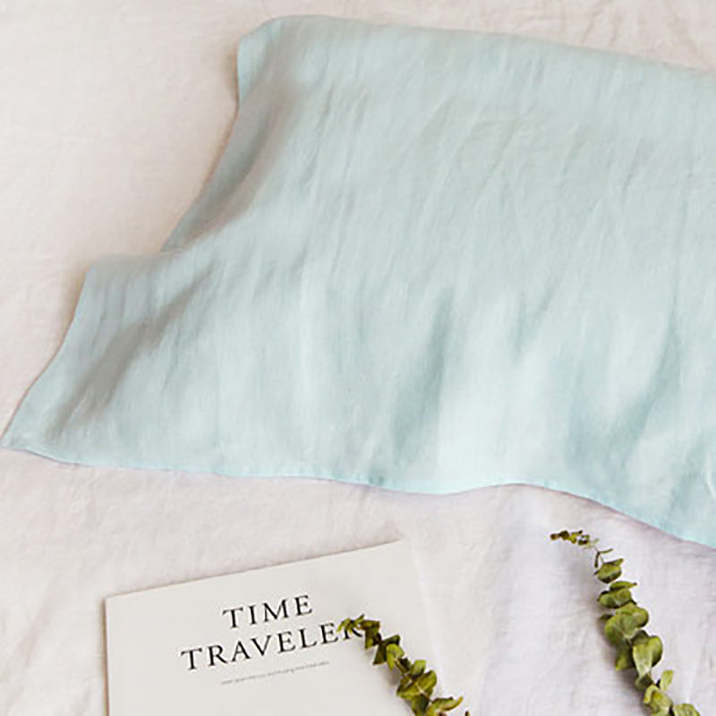 HKM-162451 Pure Linen Breathable Pillow Towel in Solid Color