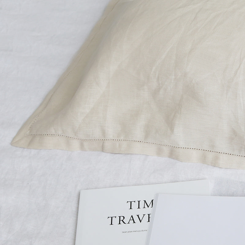 HKM-162451 Pure Linen Breathable Pillow Towel in Solid Color
