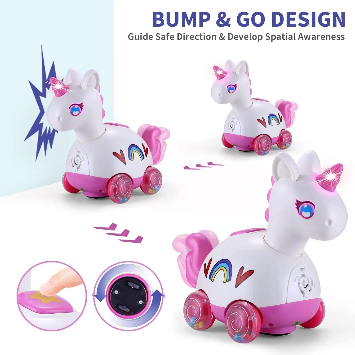 Unicorn Giraffe Walking Music Toy for Early Learning and Play - Perfect for Kids Aged 0 to 7 Years