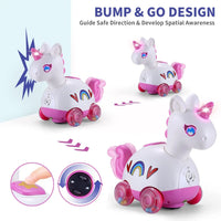 HKM-162451 Unicorn Giraffe Walking Music Toy for Early Learning and Play - Perfect for Kids Aged 0 to 7 Years