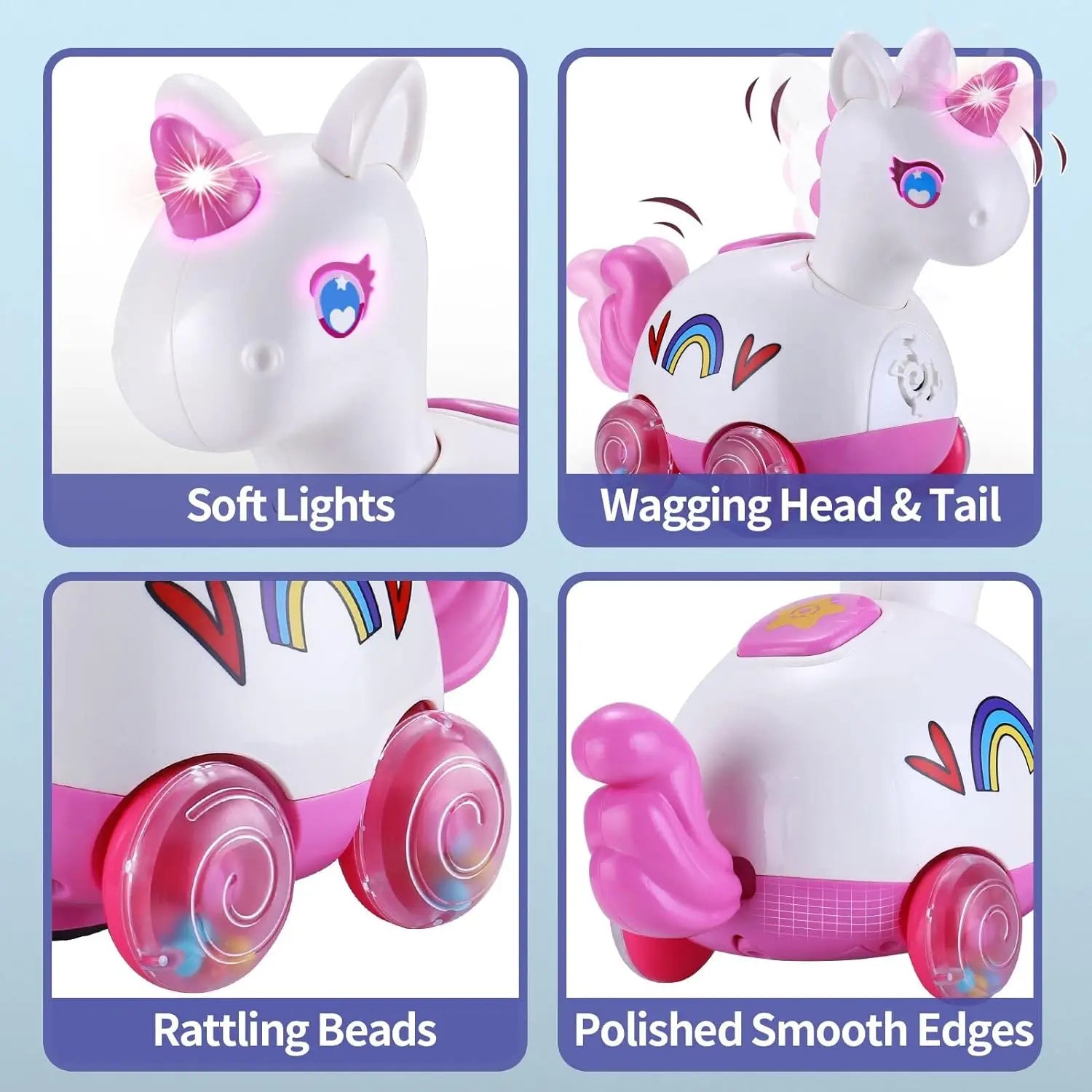 Unicorn Giraffe Walking Music Toy for Early Learning and Play - Perfect for Kids Aged 0 to 7 Years