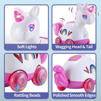 HKM-162451 Unicorn Giraffe Walking Music Toy for Early Learning and Play - Perfect for Kids Aged 0 to 7 Years