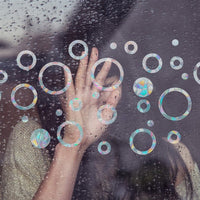 HKM-162579 3D Static Window Film for Decoration - Cat, Cloud, Moon, Butterfly Patterns, Plastic Material