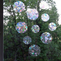 HKM-162579 3D Static Window Film for Decoration - Cat, Cloud, Moon, Butterfly Patterns, Plastic Material