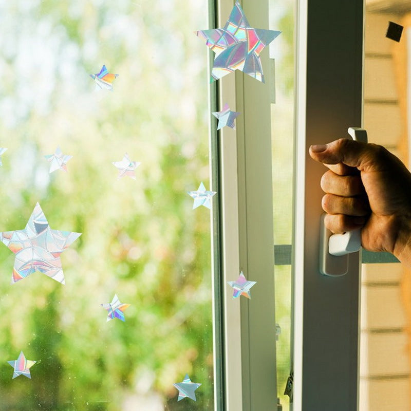 HKM-162579 3D Static Window Film for Decoration - Cat, Cloud, Moon, Butterfly Patterns, Plastic Material