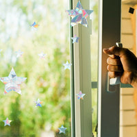 HKM-162579 3D Static Window Film for Decoration - Cat, Cloud, Moon, Butterfly Patterns, Plastic Material
