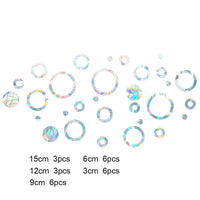 HKM-162579 3D Static Window Film for Decoration - Cat, Cloud, Moon, Butterfly Patterns, Plastic Material