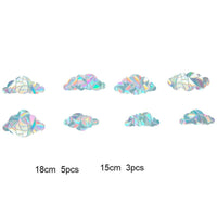 HKM-162579 3D Static Window Film for Decoration - Cat, Cloud, Moon, Butterfly Patterns, Plastic Material