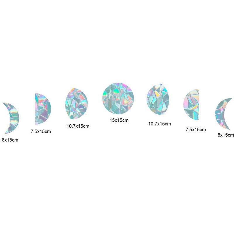 HKM-162579 3D Static Window Film for Decoration - Cat, Cloud, Moon, Butterfly Patterns, Plastic Material