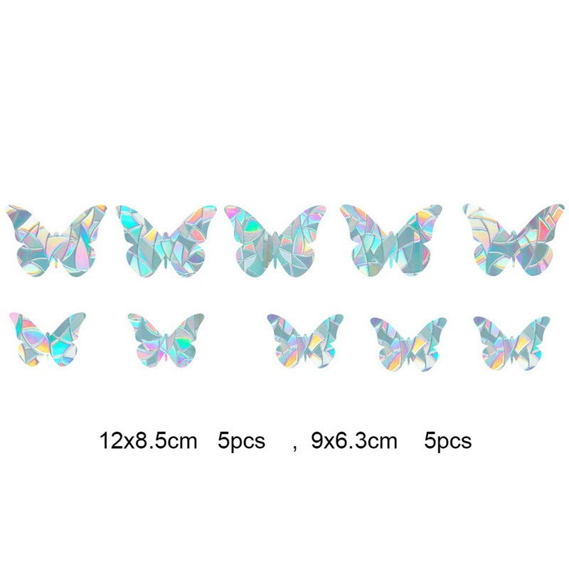 HKM-162579 3D Static Window Film for Decoration - Cat, Cloud, Moon, Butterfly Patterns, Plastic Material