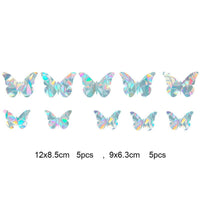 HKM-162579 3D Static Window Film for Decoration - Cat, Cloud, Moon, Butterfly Patterns, Plastic Material