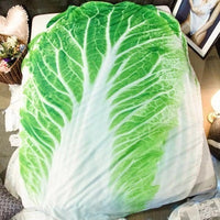 HKM-162643 Creative Flannel Cabbage Blanket - Cozy Polyester Fiber Throw for Relaxation