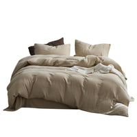 HKM-162643 Modern Cotton Four-Piece Bed Sheet Set with Duvet Cover and Pillowcases in Stylish Colors