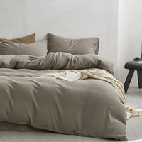 HKM-162643 Modern Cotton Four-Piece Bed Sheet Set with Duvet Cover and Pillowcases in Stylish Colors