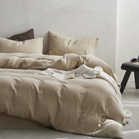 HKM-162643 Modern Cotton Four-Piece Bed Sheet Set with Duvet Cover and Pillowcases in Stylish Colors