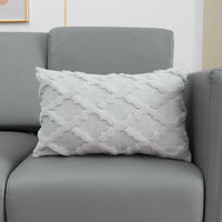 HKM-162707 Plush Embroidered Diamond Pillow Cover in White, Gray, and Apricot - Modern Simple Design, 45x45 & 30x50 cm