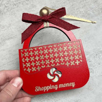 HKM-162771 Wooden Christmas Gasoline Wallet Pendant Home Ornament – Red & White Variants
