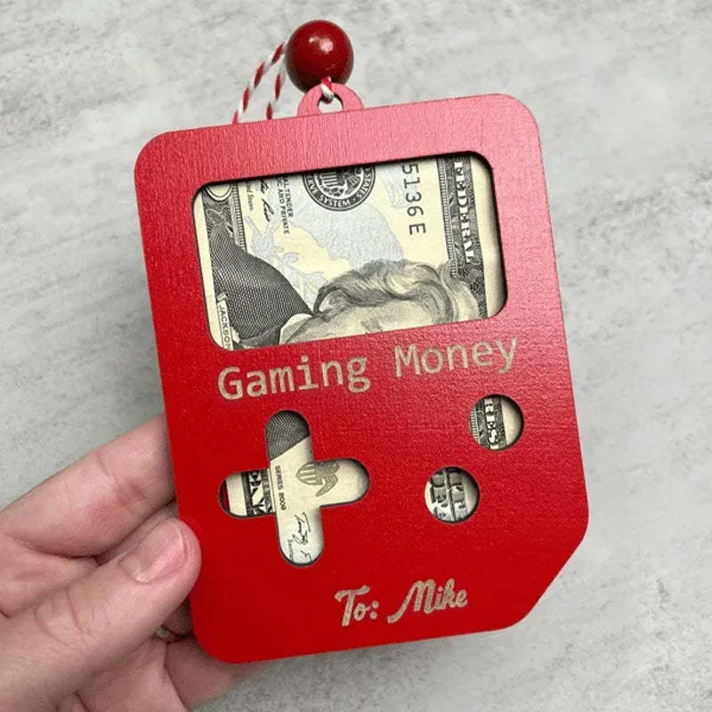 HKM-162771 Wooden Christmas Gasoline Wallet Pendant Home Ornament – Red & White Variants