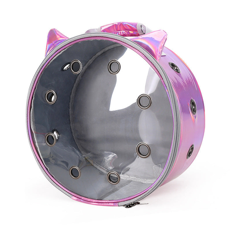 HKM-162835 Transparent Pet Backpack for Cats and Small Dogs - Portable, Breathable, Crossbody and Shoulder Design