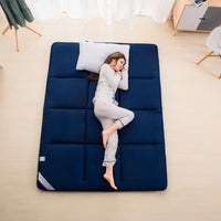 HKM-162963 Foldable Tatami Sponge Cushion Mattress - Simple Solid Color Design in Gray, White, and Blue