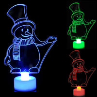 HKM-163091 Acrylic Colorful Christmas Tree Ornaments with Automatic Color Changing Lights - 15x8.8cm