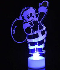 HKM-163091 Acrylic Colorful Christmas Tree Ornaments with Automatic Color Changing Lights - 15x8.8cm