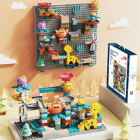 HKM-163219 244 Pcs DIY Crab Slide Track Marble Run Building Block Set for Kids Ages 3 and Up