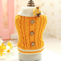 HKM-163219 Warm Wooden Bowknot Sweater and Skirt Set for Dogs and Cats in Multiple Colors