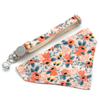 HKM-163347 Pet Triangular Scarf Collar in Floral Designs - Adjustable Nylon Collars with Optional Binder