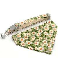 HKM-163347 Pet Triangular Scarf Collar in Floral Designs - Adjustable Nylon Collars with Optional Binder