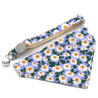 HKM-163347 Pet Triangular Scarf Collar in Floral Designs - Adjustable Nylon Collars with Optional Binder