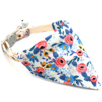 HKM-163347 Pet Triangular Scarf Collar in Floral Designs - Adjustable Nylon Collars with Optional Binder