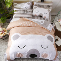 HKM-163411 Cartoon-Themed 4-Piece Cotton Bedding Set for 1.8m Beds