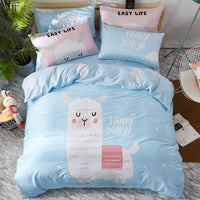 HKM-163411 Cartoon-Themed 4-Piece Cotton Bedding Set for 1.8m Beds