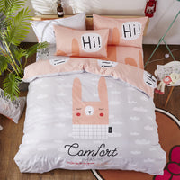 HKM-163411 Cartoon-Themed 4-Piece Cotton Bedding Set for 1.8m Beds