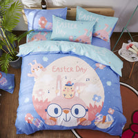 HKM-163411 Cartoon-Themed 4-Piece Cotton Bedding Set for 1.8m Beds