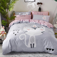 HKM-163411 Cartoon-Themed 4-Piece Cotton Bedding Set for 1.8m Beds