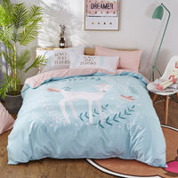HKM-163411 Cartoon-Themed 4-Piece Cotton Bedding Set for 1.8m Beds