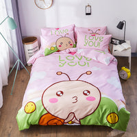 HKM-163411 Cartoon-Themed 4-Piece Cotton Bedding Set for 1.8m Beds