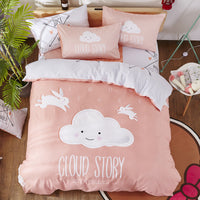 HKM-163411 Cartoon-Themed 4-Piece Cotton Bedding Set for 1.8m Beds